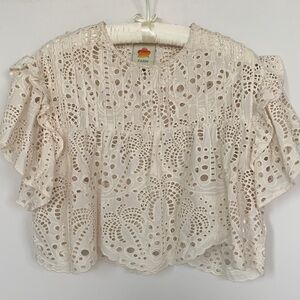 FARM Rio Ivory Lace Blouse